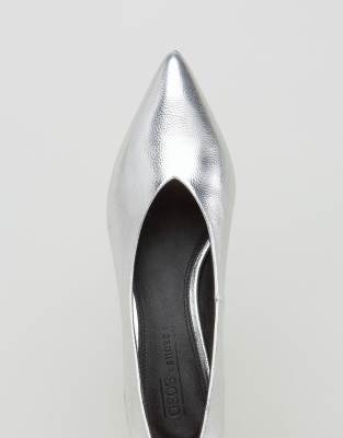 asos silver kitten heels