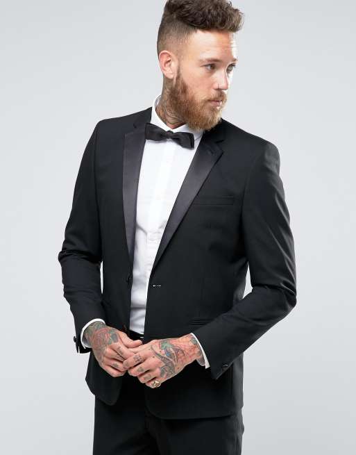 ASOS – Svart smokingjacka med smal passform