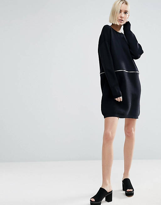 ASOS Sweater Dress With Zip And Removable Hem