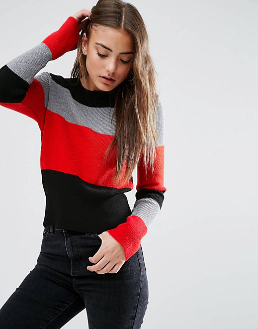 ASOS Sweater in Blocked Stripe