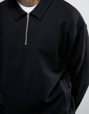 ASOS Sweatshirt With Half Zip And Collar