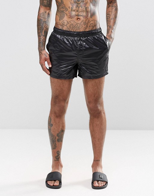 ASOS | ASOS Swim Shorts In Wet Look Fabric With Internal Drawcord In ...