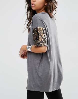 sequin sleeve shirt