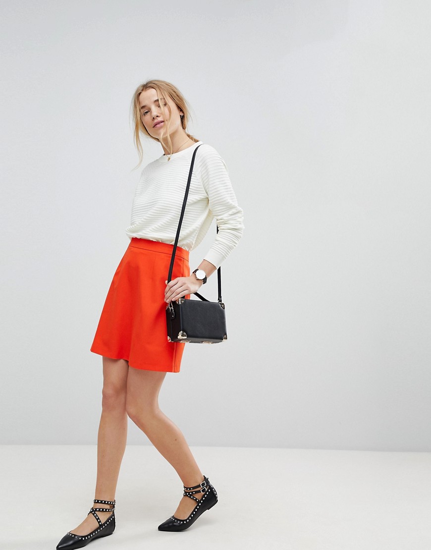 ASOS Tailored A-Line Mini Skirt-Orange