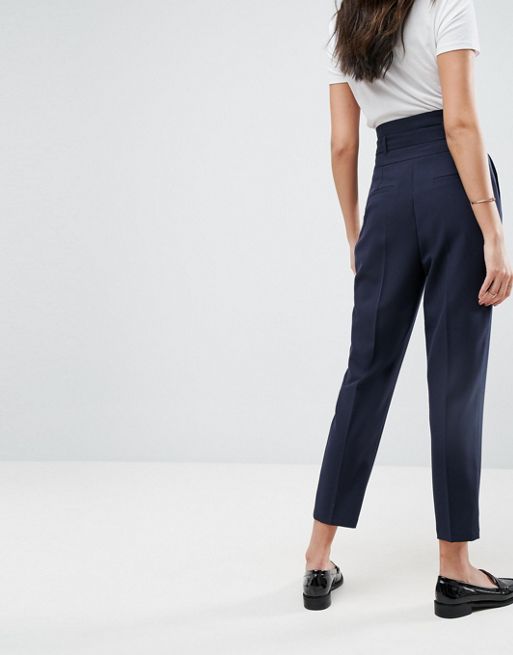 ASOS DESIGN high waist tapered trousers