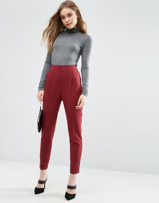 high waisted fitted trousers