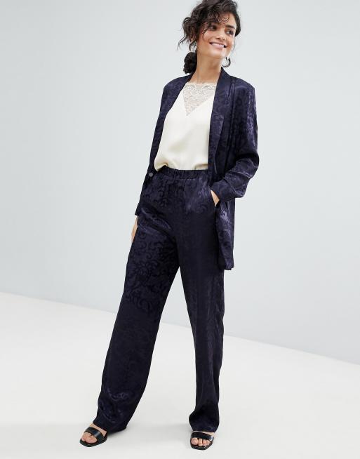 ladies jacquard trouser suit