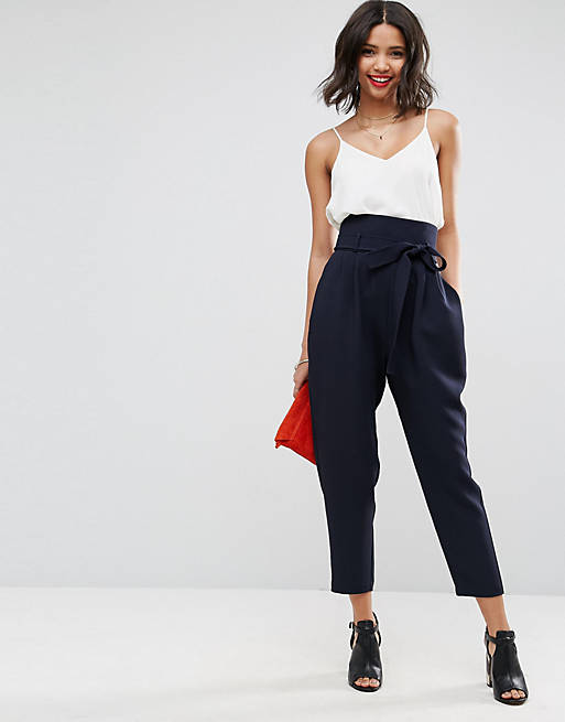 ASOS Tailored Super High Waist Balloon Tapered PANTS With Self Belt