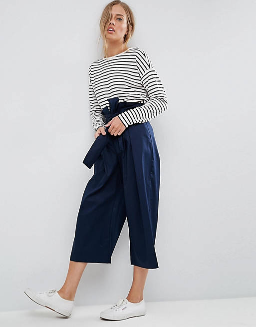 ASOS Tailored Wide Leg Culotte with Paper Bag Waist