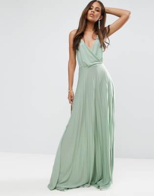 asos green dress maxi