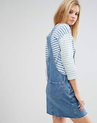 tall denim dungaree dress