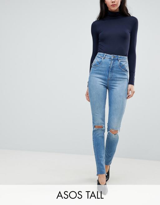 ASOS TALL Farleigh Slim Mom Jeans with Seamed 80s detail ASOS