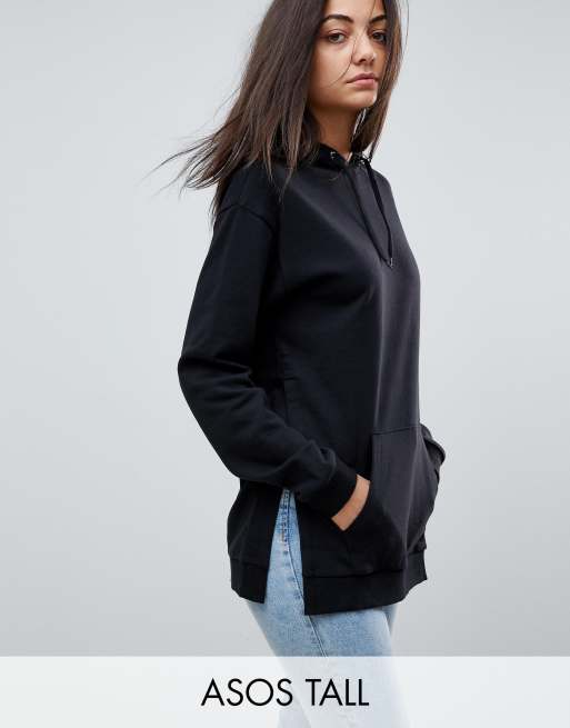 ASOS TALL - Felpa con cappuccio e spacco laterale