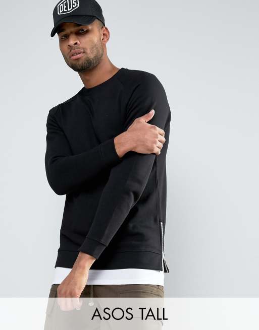 ASOS Tall - Felpa lunga con zip laterali