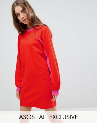 ASOS TALL – Grå sweatshirt med färgblock-Flerfärgad