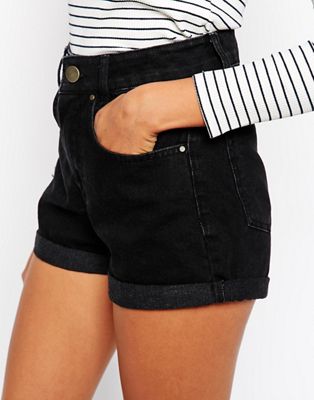 black high waisted jeans shorts