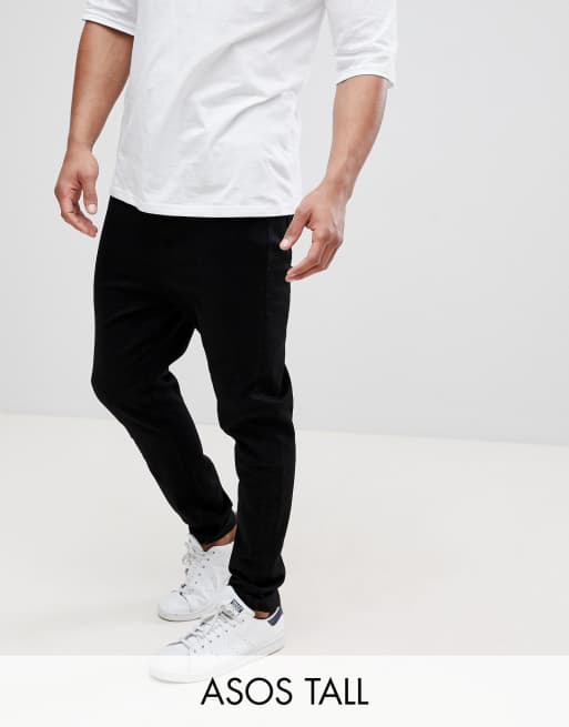 ASOS TALL - Jeans in zwart met laag kruis