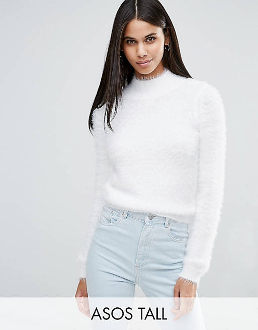 ASOS TALL Jumper With High Neck In Fluffy Yarn