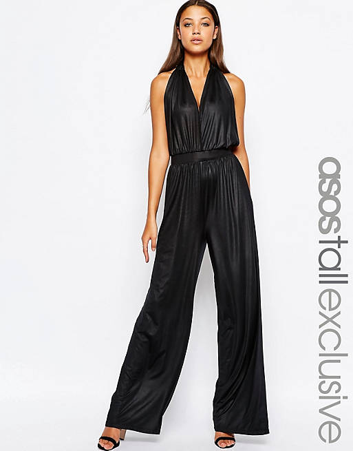 ASOS TALL Jumpsuit With Halter Neck And Wide Leg