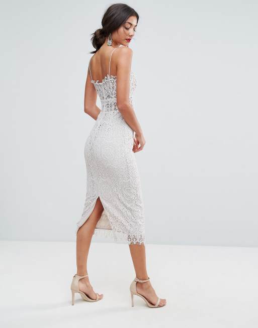 Asos lace cami shop midi pencil dress