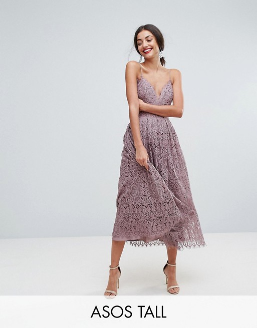 ASOS Tall | ASOS TALL Lace Cami Midi Prom Dress