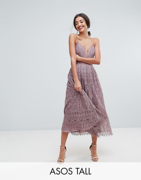 ASOS TALL Lace Cami Midi Prom Dress