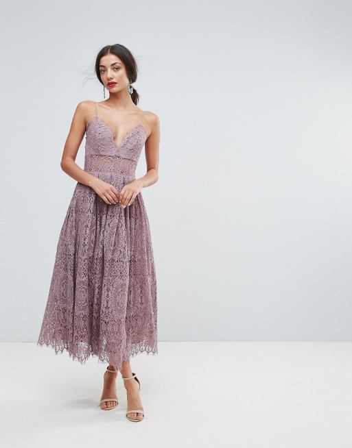 Asos design lace shop cami midi prom dress