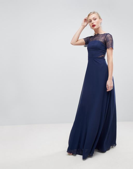 asos lace insert panelled maxi dress