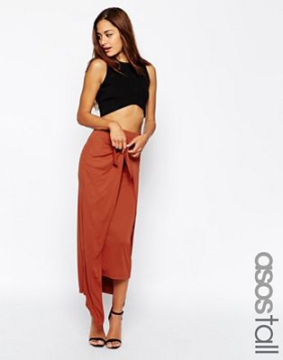 maxi skirt with knot front