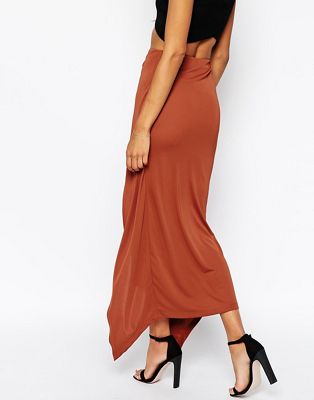 maxi skirt with knot front