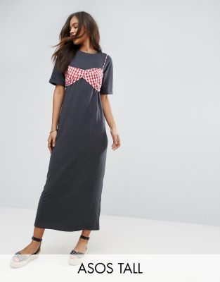 t shirt with dress on top