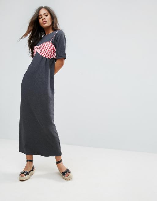double slip maxi dress Plus-Size Long Casual Sleeveless Maxi Dress Light Taupe / XLarge