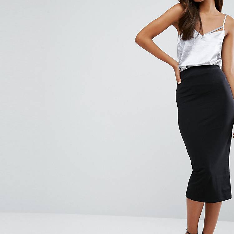 ASOS Longer Length Midi Pencil Skirt With Thigh Split | lupon.gov.ph
