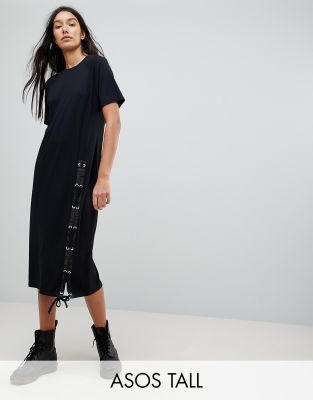 ASOS TALL Midi T-Shirt Dress With Lace 