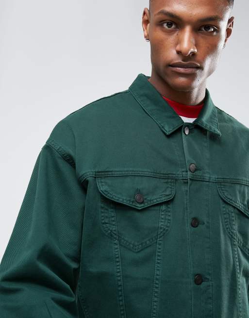 Asos green denim store jacket