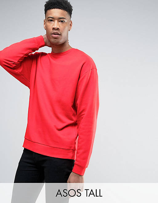 ASOS TALL Oversized Sweatshirt In Red | ASOS