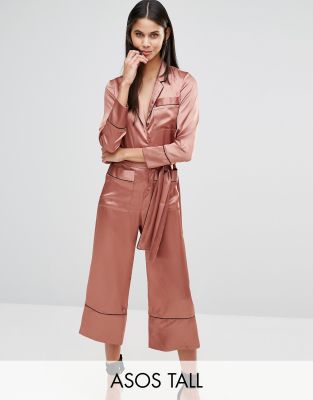 satin pajama jumpsuit