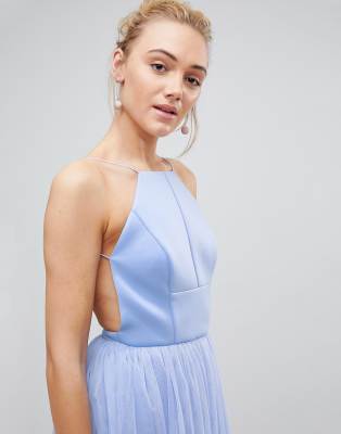 Asos design premium scuba pinny midi hot sale tulle dress