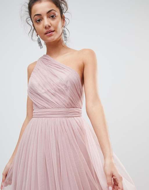 ASOS TALL PREMIUM Tulle One Shoulder Maxi Dress