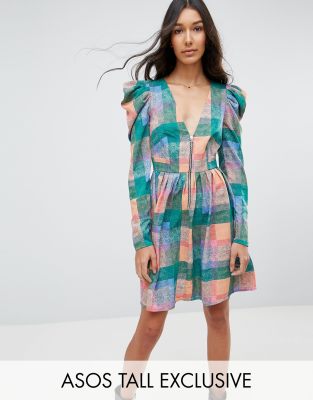 asos checked dress
