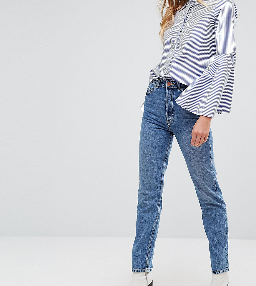 ASOS TALL – RECYCLED FLORENCE – Blå jeans med raka ben i vintagestil