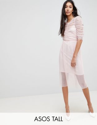 asos ruched midi dress