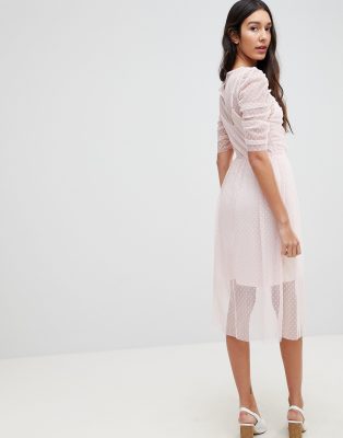 asos ruched midi dress