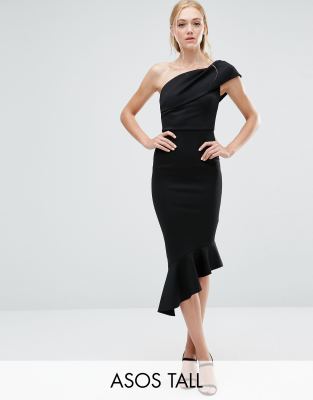 asos black one shoulder dress