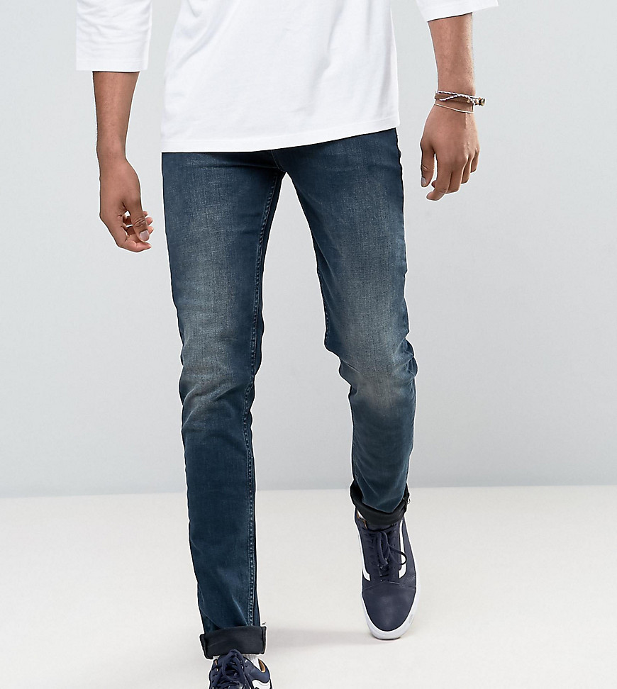 Asos Design Asos Tall Skinny Jeans In Blue Black Wash