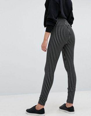 Monochrome Pinstripe Skinny Trousers