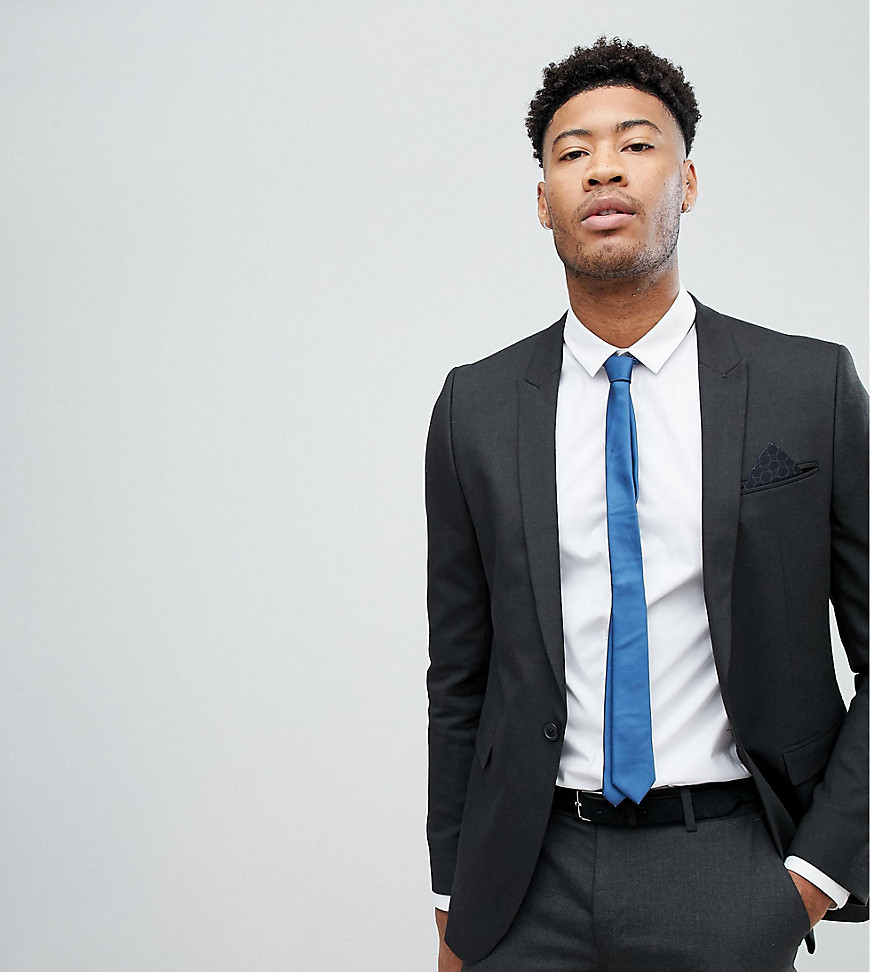 ASOS TALL Skinny Suit Jacket In Charcoal-Grey