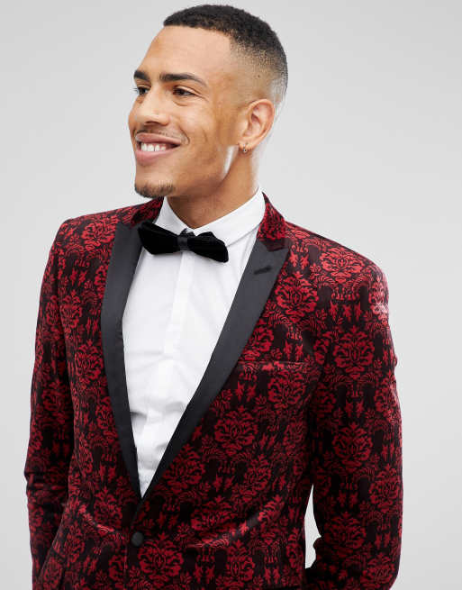 Red paisley hot sale tuxedo jacket