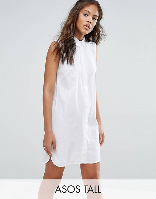 ASOS TALL Sleeveless Cotton Shirt mini dress