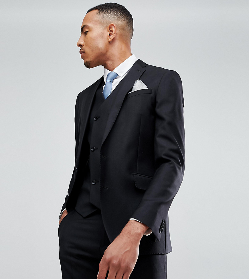 ASOS TALL Slim Suit Jacket In Black 100% Wool